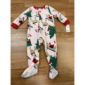 Carter's Infant Girls Christmas Santa Claus Footed Sleeper Size 18 Months NEW